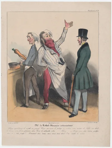 Plate 12: Mr. de Robert Macaire, restauranteur, from 'Caricaturana,' published in Les Robert Macaires by Honoré Daumier, print, 1838
