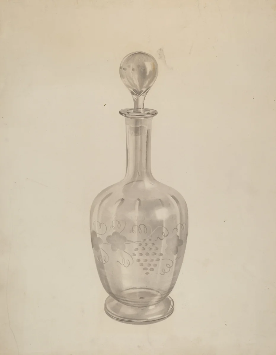 Decanter by Michael Fenga, index of american design, 1938