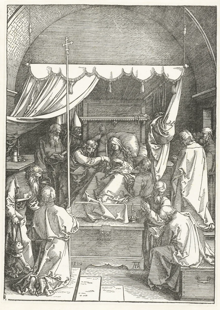 Sterfbed van Maria by Unknown, print, 1510