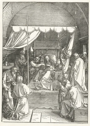 Sterfbed van Maria by Unknown, print, 1510