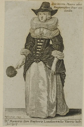 Wife of the London Mayor by Wenceslaus Hollar, print, 1649
