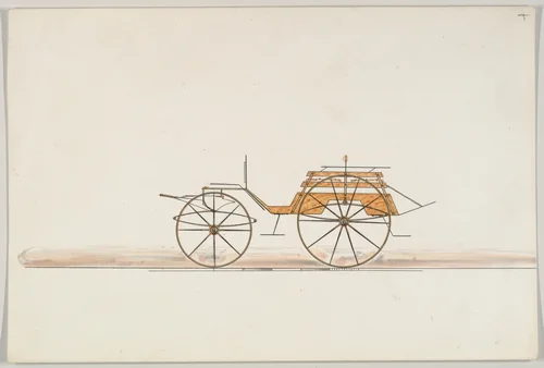 Design for Slat Side Phaeton by Brewster & Co., drawing, 1850-1870