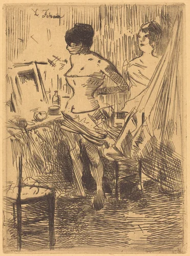 Danseuses dans leur loge (Dancers in Their Dressing Room) by Jean-Louis Forain; Gustave Pellet, print, 1876