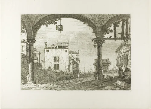 The Portico with the Lantern, from Vedute by Canaletto, print, 1735-1744