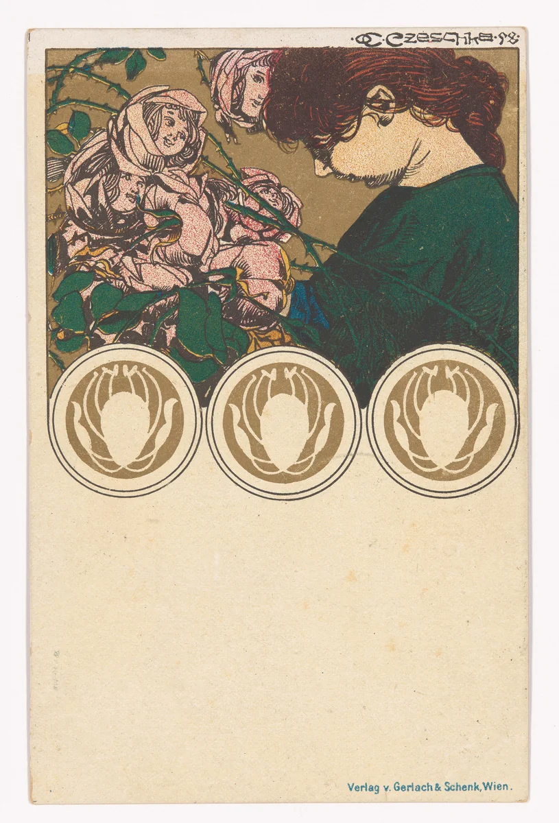 Postcard by Carl Otto Czeschka, design, 1898
