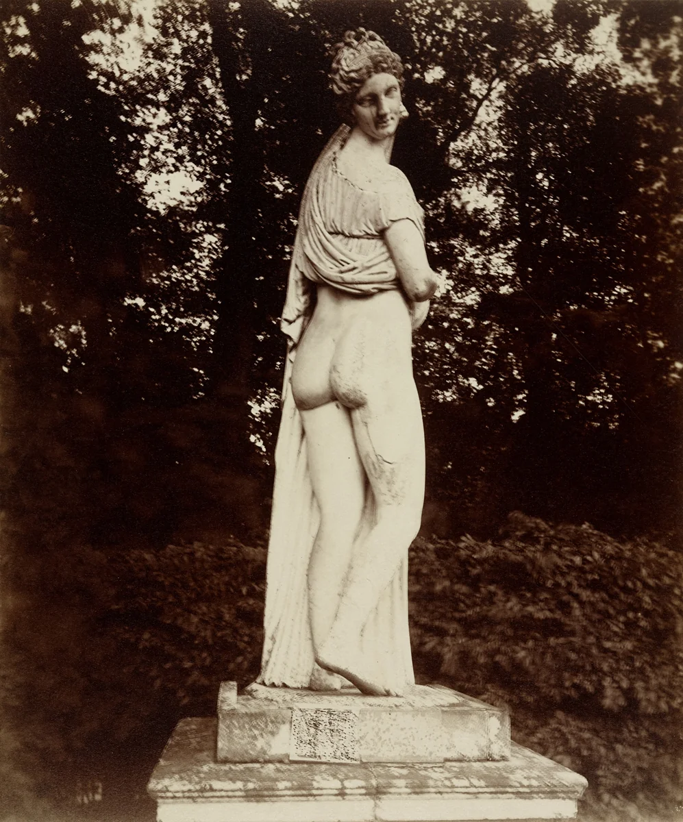 Versailles--Callipygian Venus by Jean-Jacques Clérion by Eugène Atget, photograph, 1922