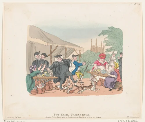 Pot Fair Cambridge by Thomas Rowlandson, print, 1803