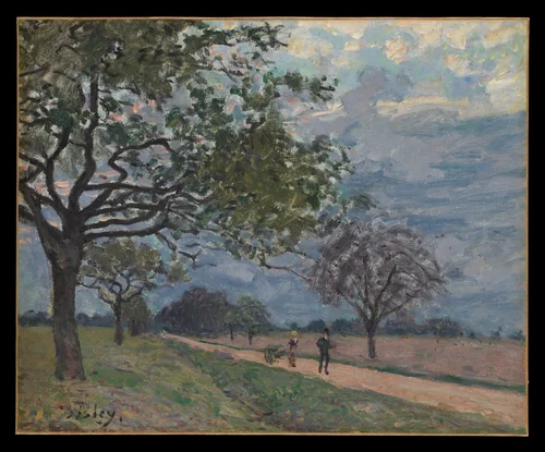 The Road from Versailles to Louveciennes by Alfred Sisley, painting, 1859-1899