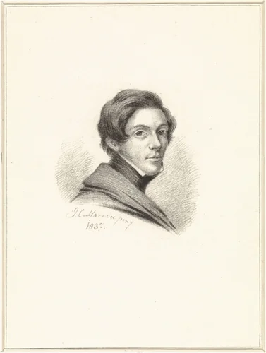 Zelfportret van Johannes Cornelis Haccou by Johannes Cornelis Haccou, drawing, 1837