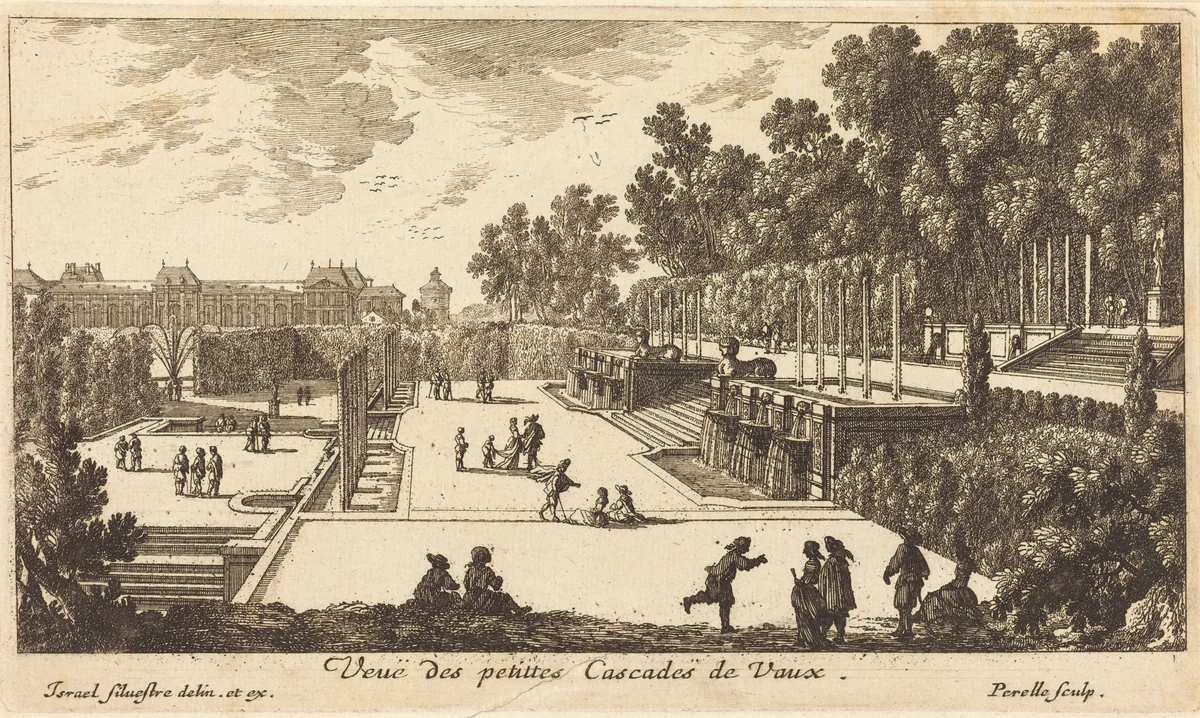 Veue des petittes Cascades de Vaux by Israël Silvestre, print, 1621-1691