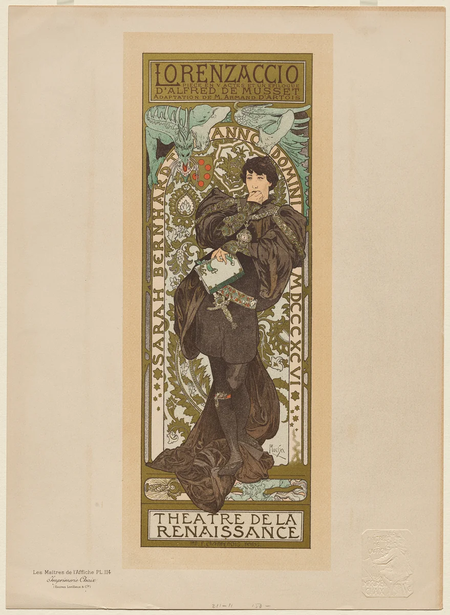 Lorenzaccio by Alphonse Mucha, print, 1896-1900