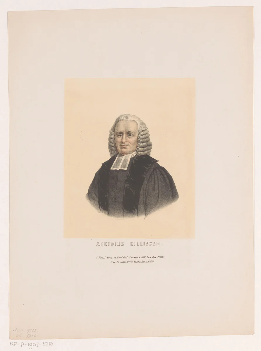 Portret van Aegidius Gillissen by Leendert Springer, print, 1850