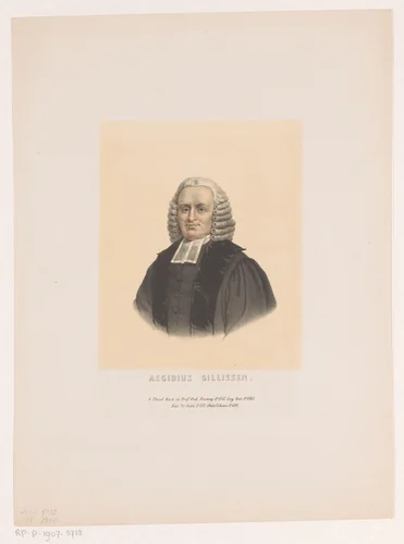 Portret van Aegidius Gillissen by Leendert Springer, print, 1850