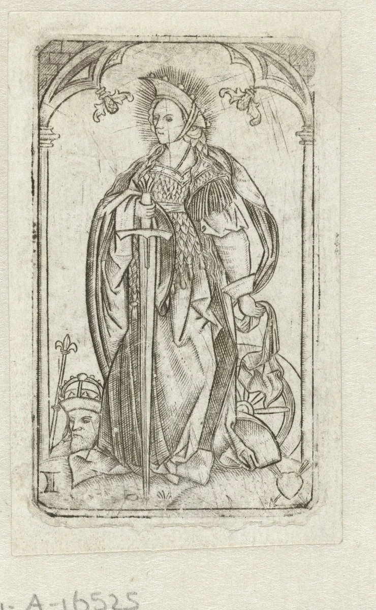 Heilige Catharina by Unknown, print, 1500-1525