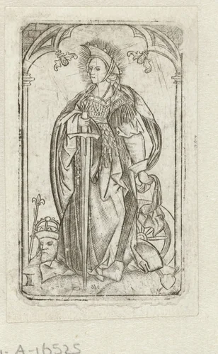 Heilige Catharina by Unknown, print, 1500-1525