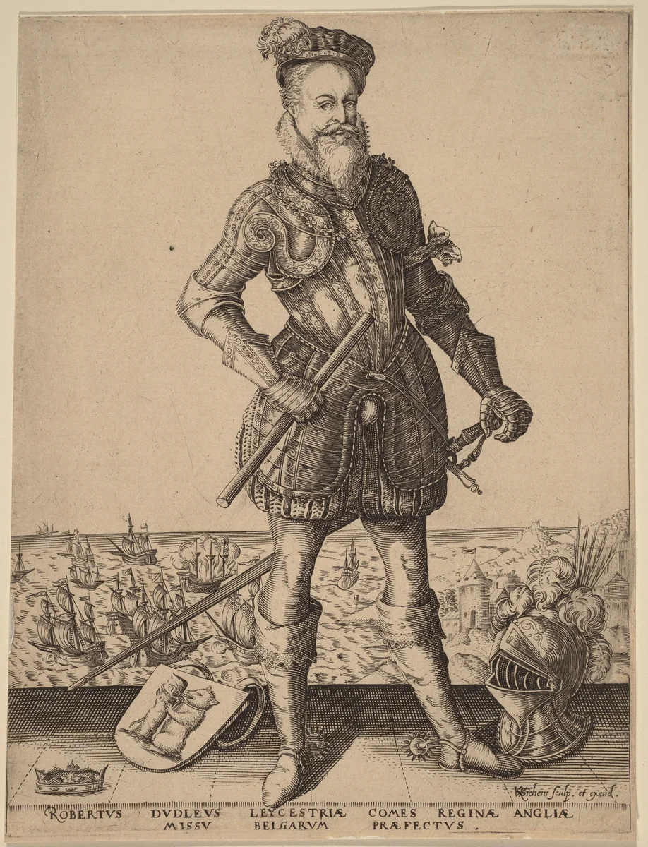 Robert Dudley, Earl of Leicester by Karel van Sichem, print, 1575-1604