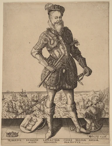 Robert Dudley, Earl of Leicester by Karel van Sichem, print, 1575-1604
