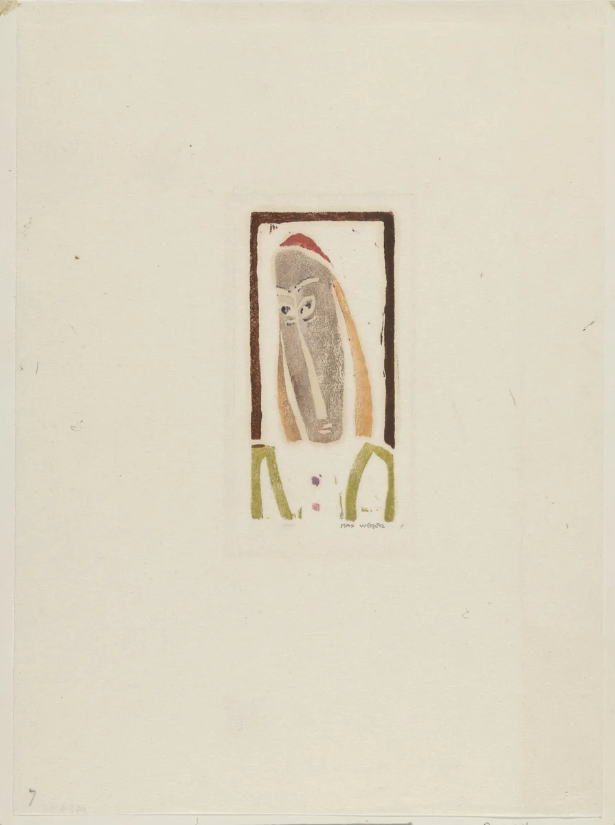 Head and Shoulders of Figure by Max Weber, print, 1919