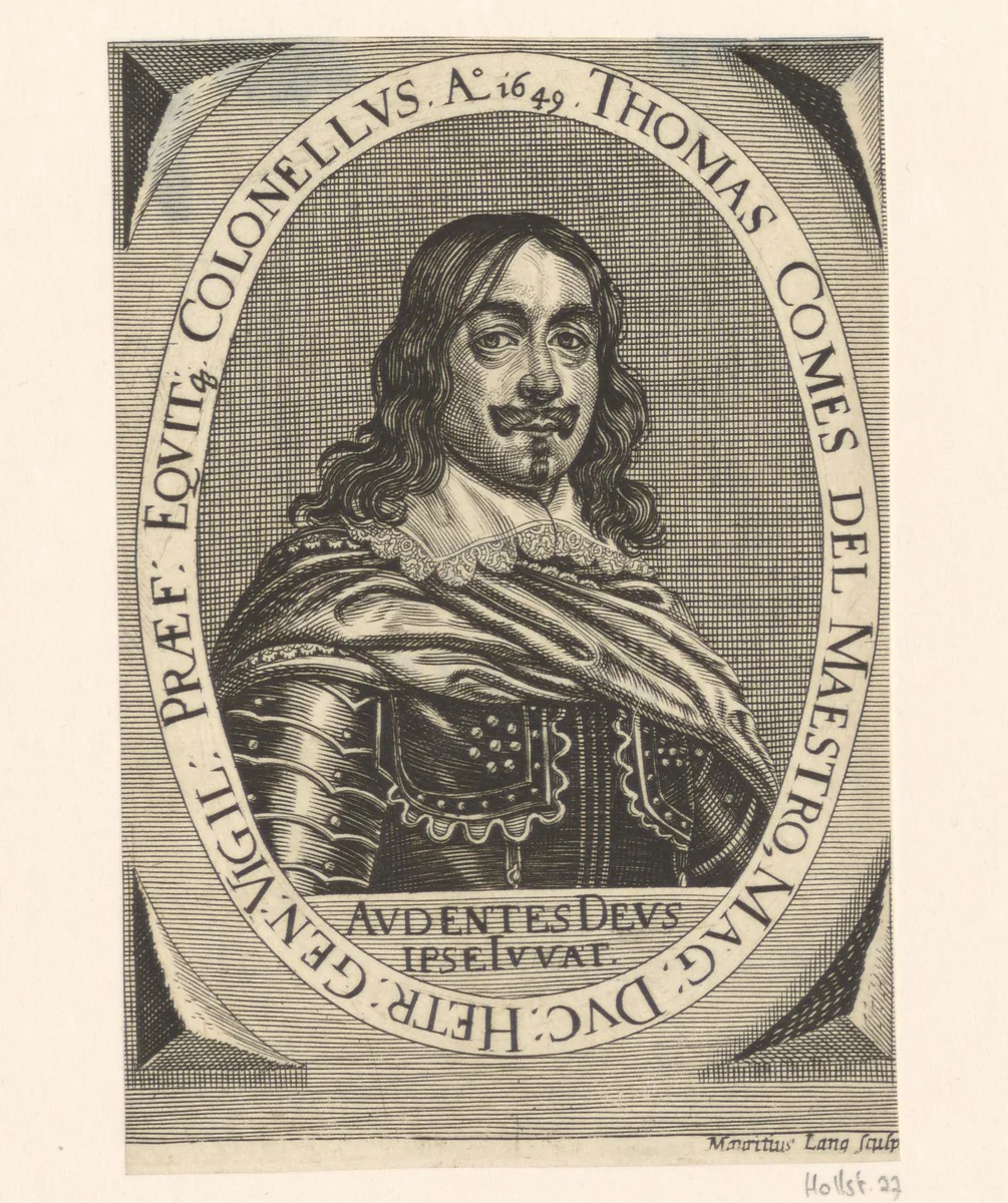 Portret van Tomasso del Maestro by Moritz Lang, print, 1649