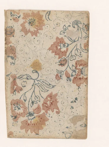 Blad met bloemen en stippenfond by anonymous, other, 1700-1850