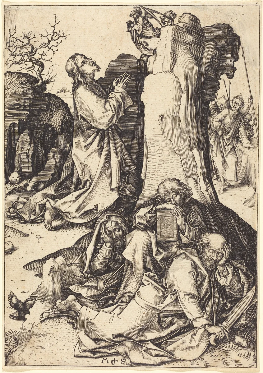 The Agony in the Garden by Martin Schongauer, print, 1480