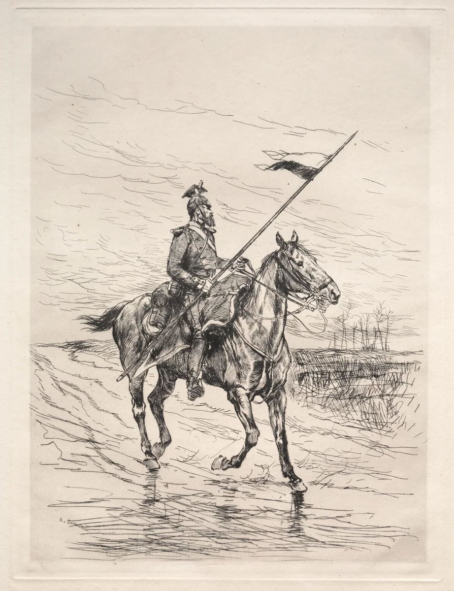 An Uhlan by Édouard Detaille, print, 1874