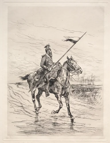 An Uhlan by Édouard Detaille, print, 1874