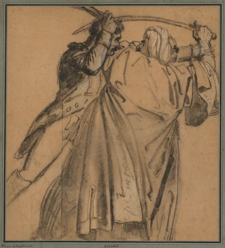 Two Arabs, for "The Revolt of Cairo" by Anne-Louis Girodet, drawing, 1805-1815