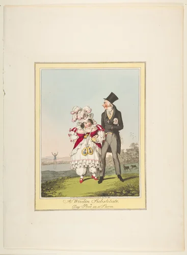 A Wooden Substitute, or Any Port in a Storm by Theodore Lane, print, 1821