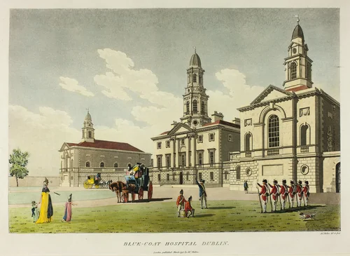 Blue-Coat Hospital, Dublin by James Malton, print, 1798