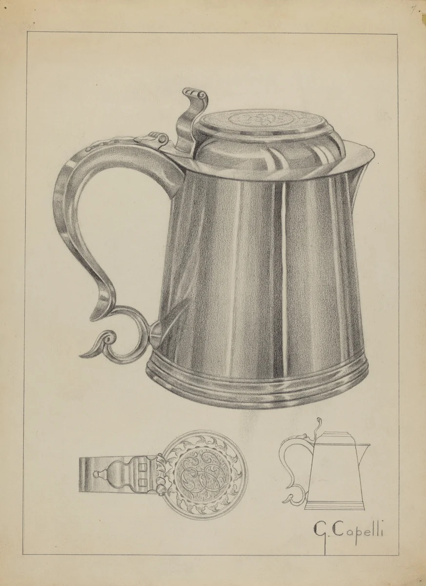 Silver Tankard by Giacinto Capelli, index of american design, 1936