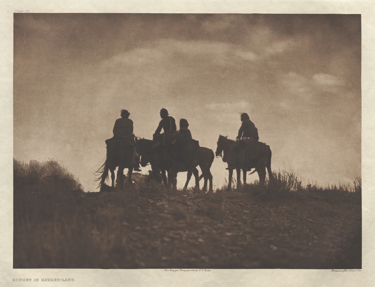Portfolio I, Plate 38: Sunset in Navaho-Land by Edward Curtis, other, 1904