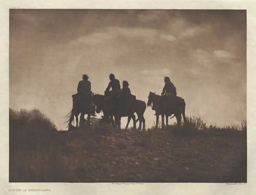 Portfolio I, Plate 38: Sunset in Navaho-Land by Edward Curtis, other, 1904