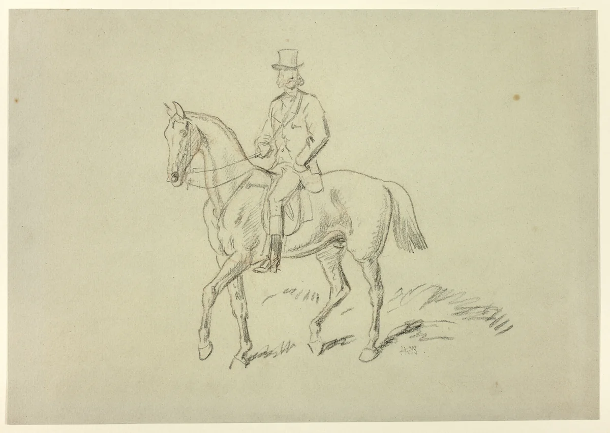 Horseman by Hablot Knight Browne, drawing, 1835-1882