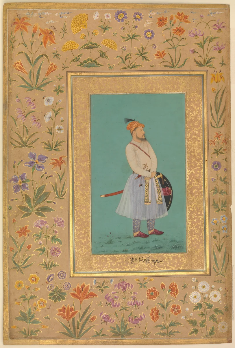 "Portrait of Qilich Khan Turani", Folio from the Shah Jahan Album by La'lchand, manuscript, 1505-1665