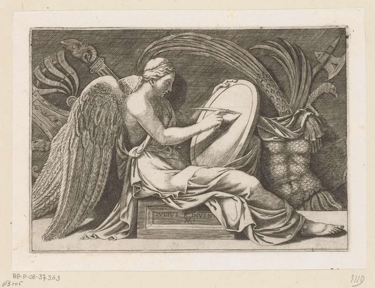 Personificatie van Overwinning by Unknown, print, 1540-1585