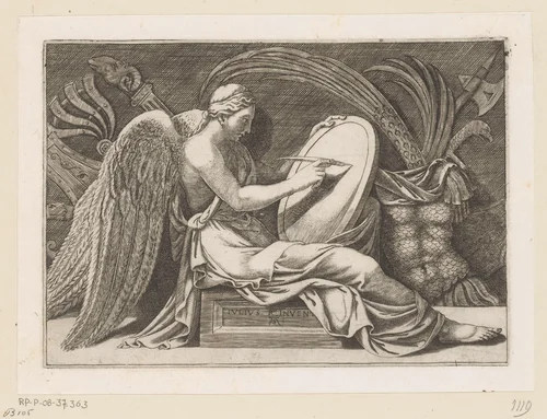 Personificatie van Overwinning by Unknown, print, 1540-1585