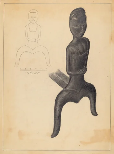 Andiron by Gordon Sanborn, index of american design, 1935-1942