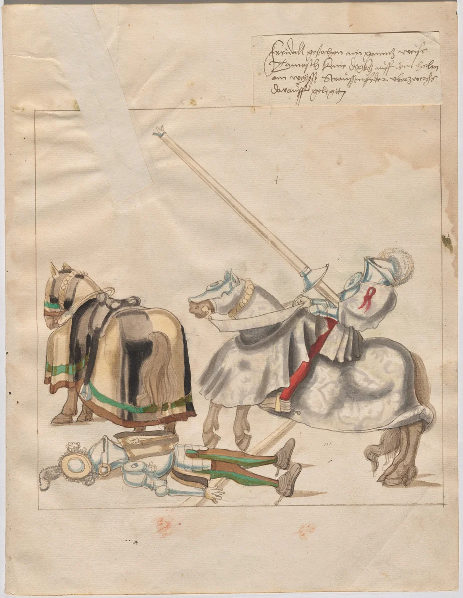 German Joust of Peace by German 16th Century, drawing, 1515