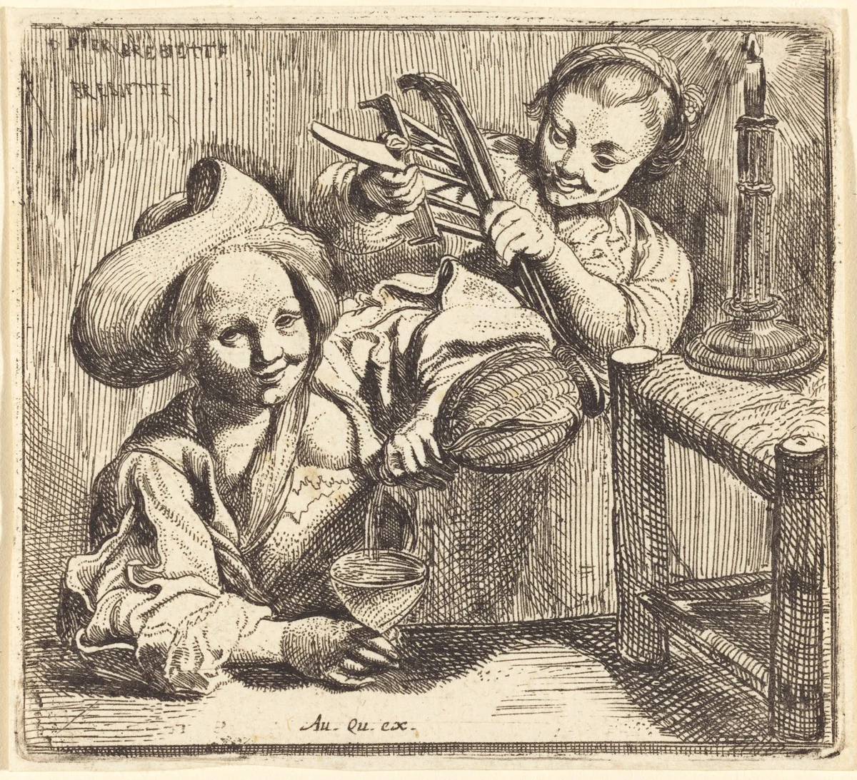 The Little Girls' Tavern by Pierre Brebiette; Augustin Quesnel, print, 1620