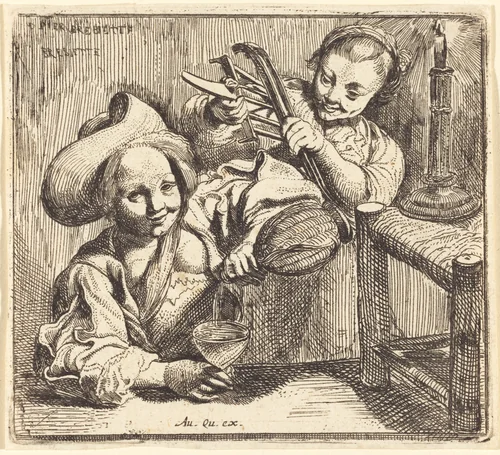 The Little Girls' Tavern by Pierre Brebiette; Augustin Quesnel, print, 1620