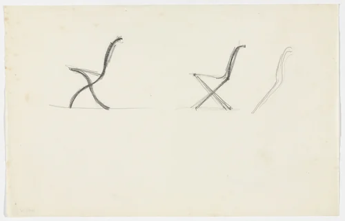 Chair without Arms (Elevation sketches) by Ludwig Mies van der Rohe, mies van der rohe archive, 1926