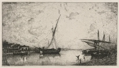Canal aux Martigues by Adolphe Appian, print, 1872
