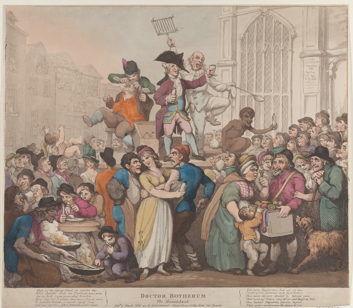 Doctor Botherum, The Montebank by Thomas Rowlandson, print, 1800