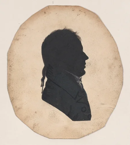 Silhouette of an unknown man, in profile to the right by William Bache, drawing, 1800-1900