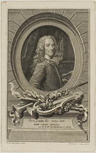 Voltaire by Etienne Ficquet, print, 1762