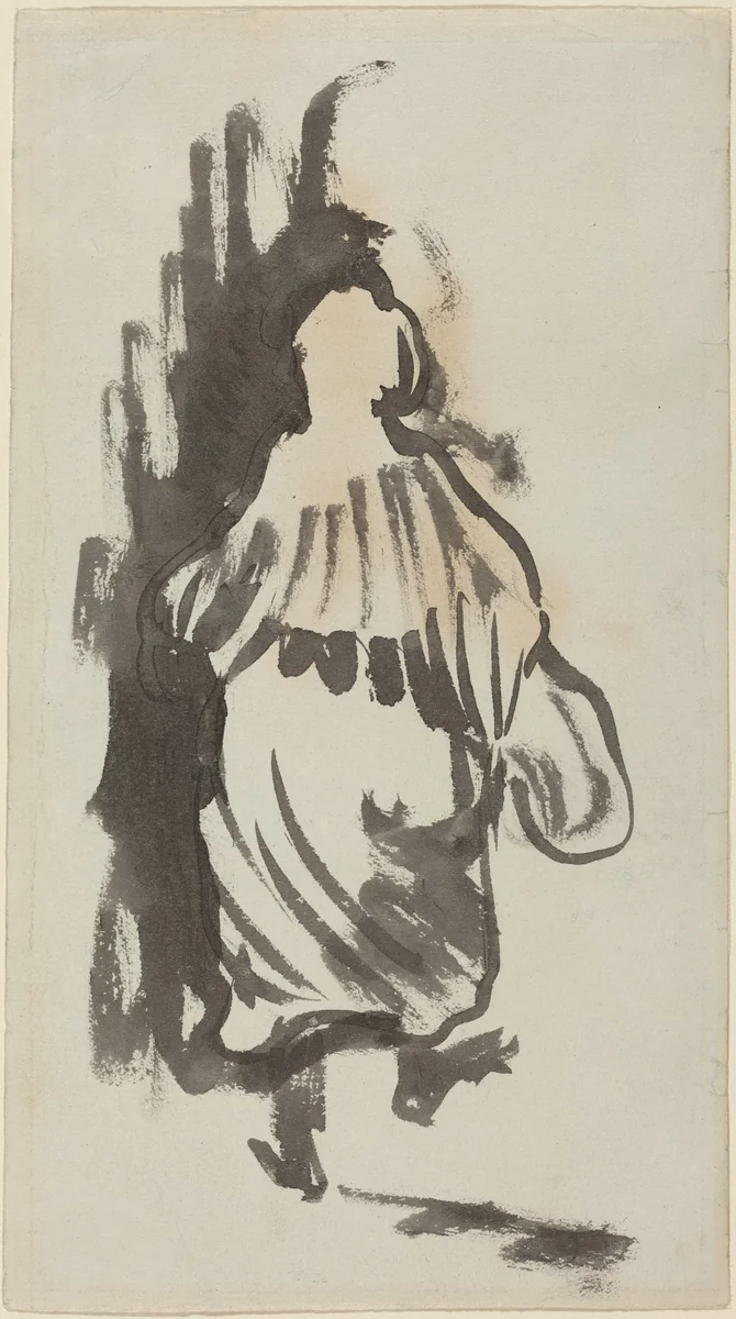 Walking Figure Seen from Behind by Edouard Vuillard, drawing, 1890-1900