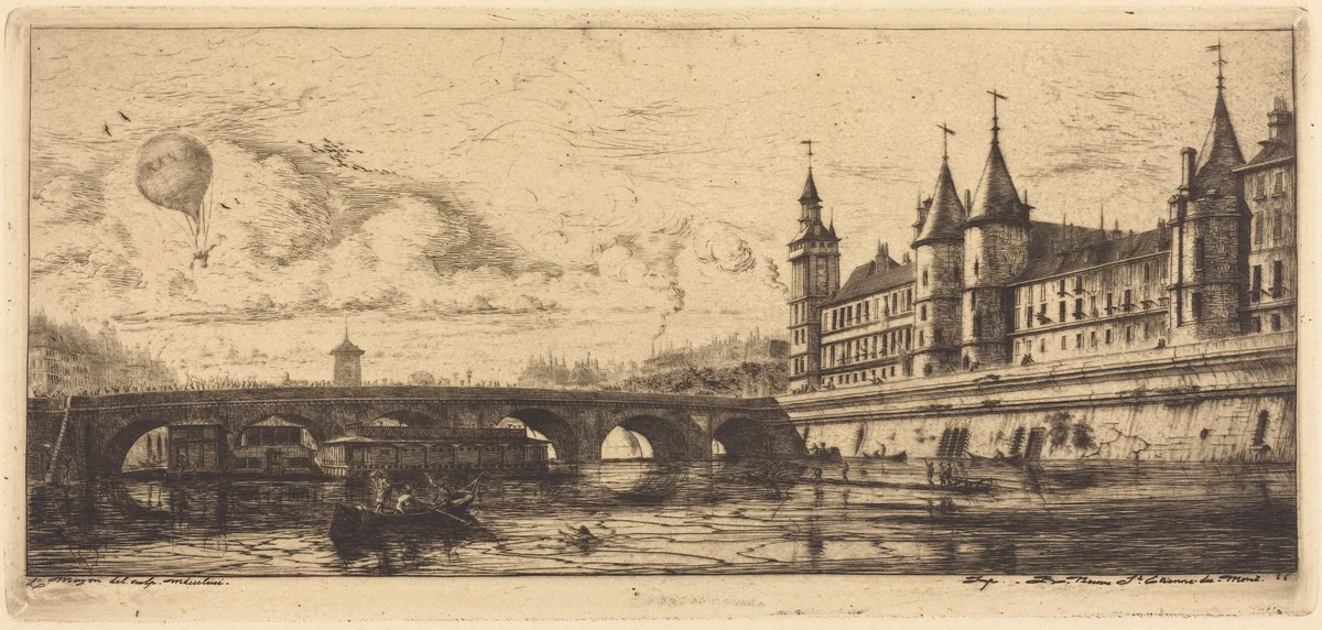 Le Pont-au-Change, Paris by Charles Meryon, print, 1854