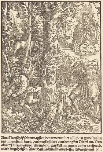 Ain Man Schoss seinen nagsten ... by Master of the Miracles of Mariazell, print, 1503