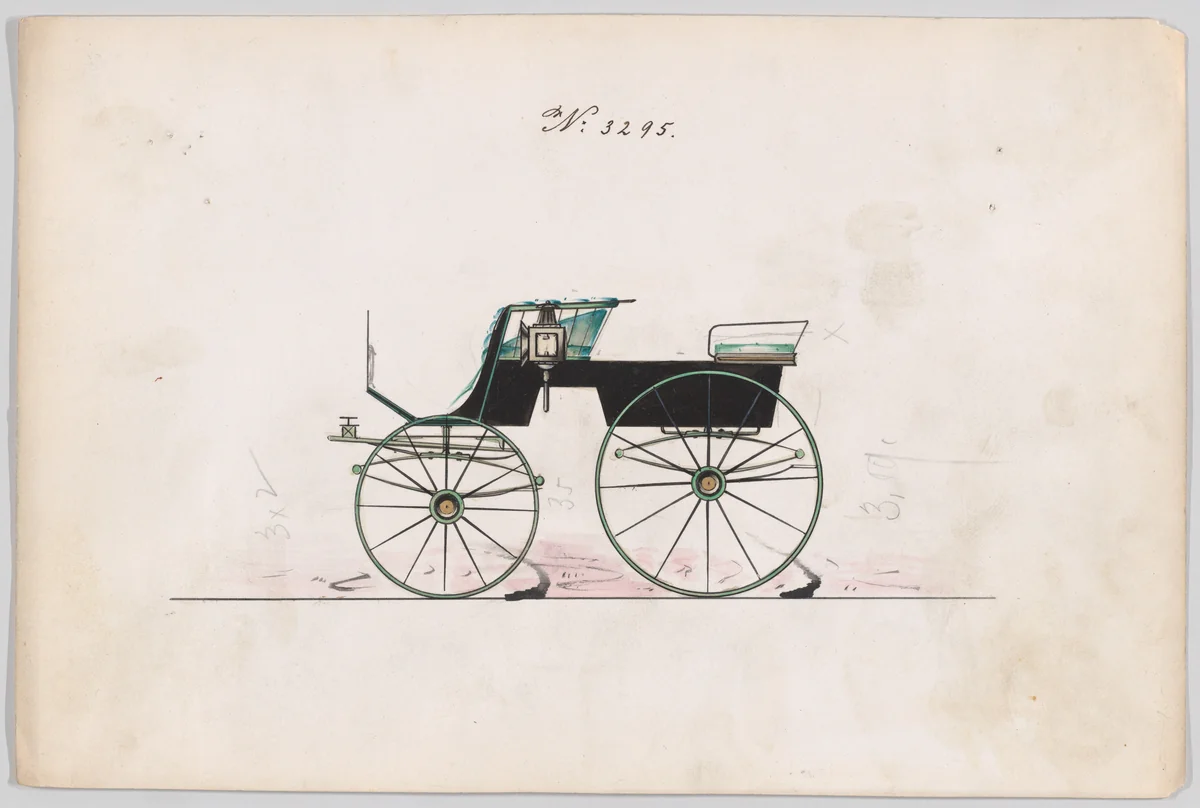 T-Cart Phaeton #3295 by Brewster & Co., drawing, 1878